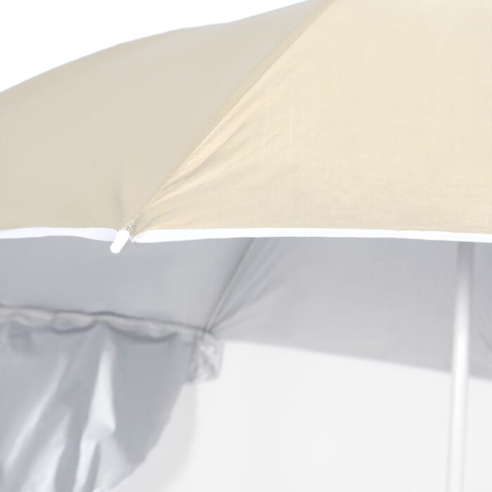 Parasol de plage avec parois latérales sable 215 cm – Image 4