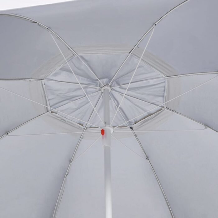 Parasol de plage avec parois latérales sable 215 cm – Image 5