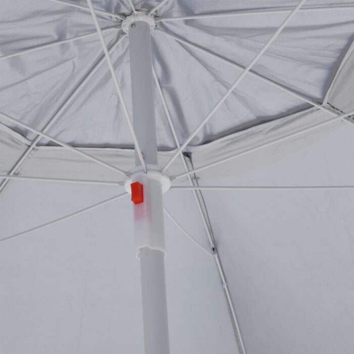 Parasol de plage avec parois latérales sable 215 cm – Image 6