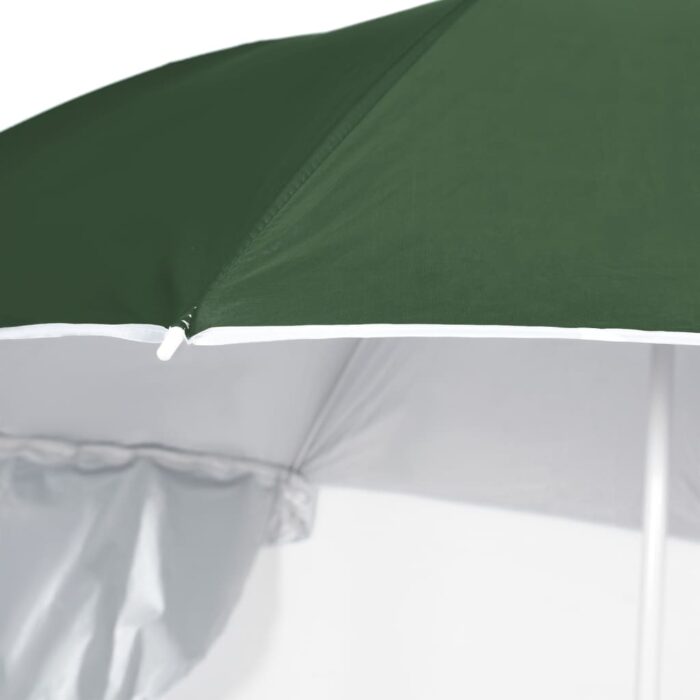 Parasol de plage avec parois latérales vert 215 cm – Image 4