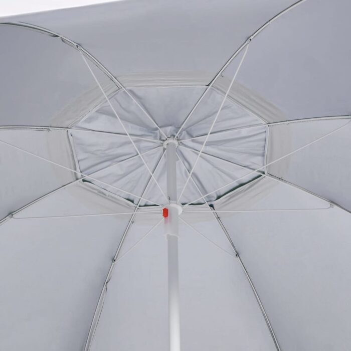 Parasol de plage avec parois latérales vert 215 cm – Image 5