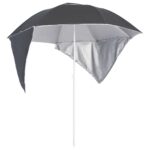 Parasol de plage avec parois latérales anthracite 215 cm