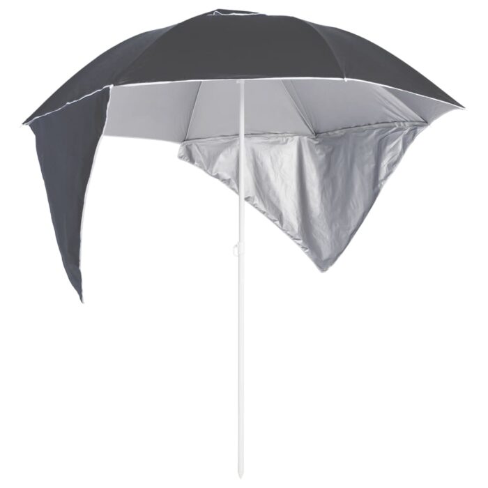 Parasol de plage avec parois latérales anthracite 215 cm – Image 1