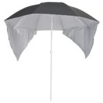 Parasol de plage avec parois latérales anthracite 215 cm – Image 2