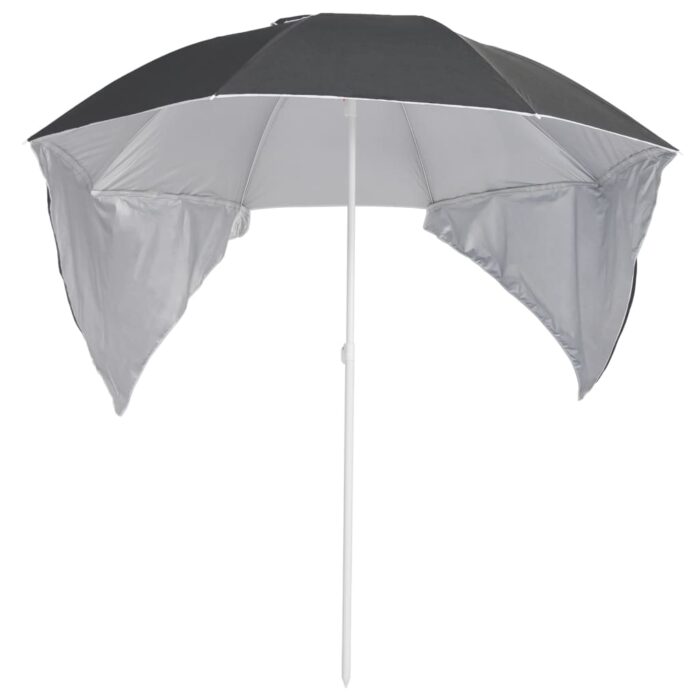 Parasol de plage avec parois latérales anthracite 215 cm – Image 2
