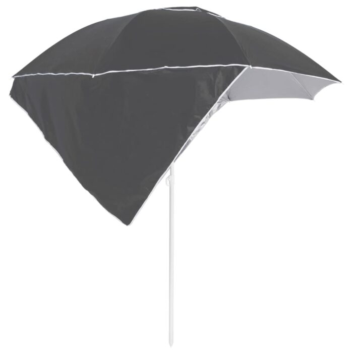 Parasol de plage avec parois latérales anthracite 215 cm – Image 3