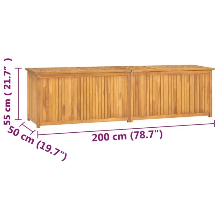 Boîte de jardin 200x50x55 cm Bois massif de teck – Image 11