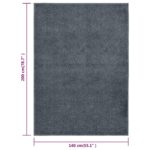 Tapis à poils courts 140x200 cm Anthracite – Image 6