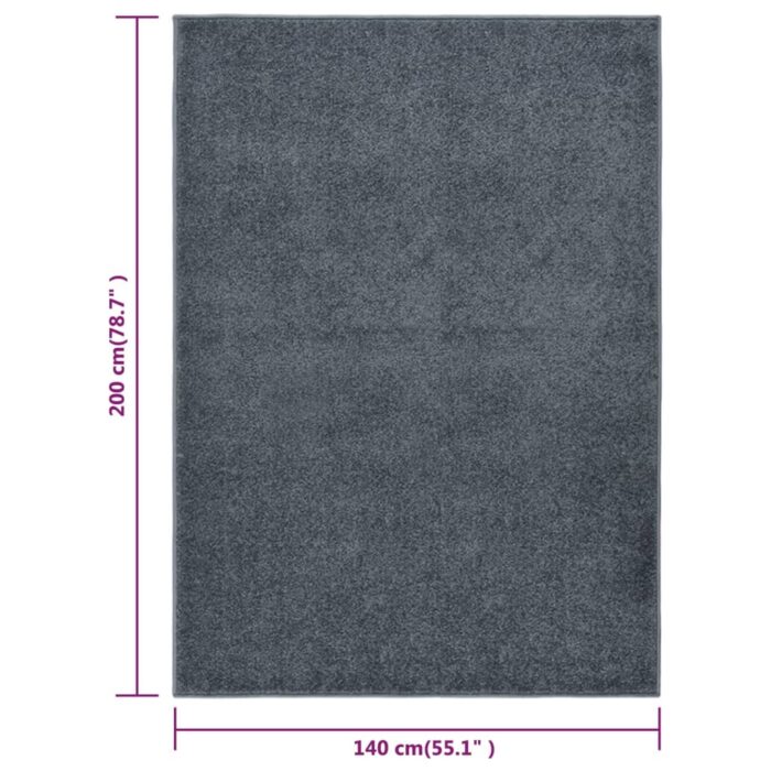 Tapis à poils courts 140x200 cm Anthracite – Image 6