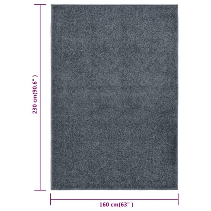 Tapis à poils courts 160x230 cm Anthracite – Image 6