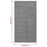 Tapis à poils courts 80x150 cm Gris – Image 6