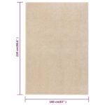 Tapis à poils courts 160x230 cm Beige – Image 6