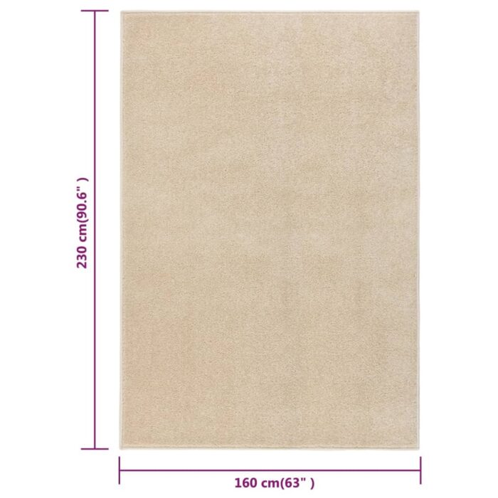 Tapis à poils courts 160x230 cm Beige – Image 6