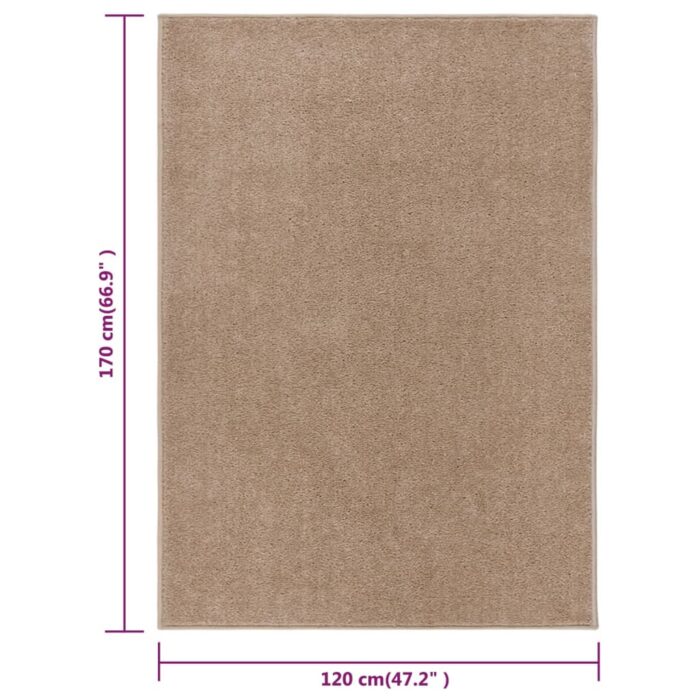 Tapis à poils courts 120x170 cm Marron – Image 6