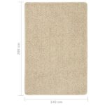 Tapis shaggy antidérapant Crème 140x200 cm – Image 4
