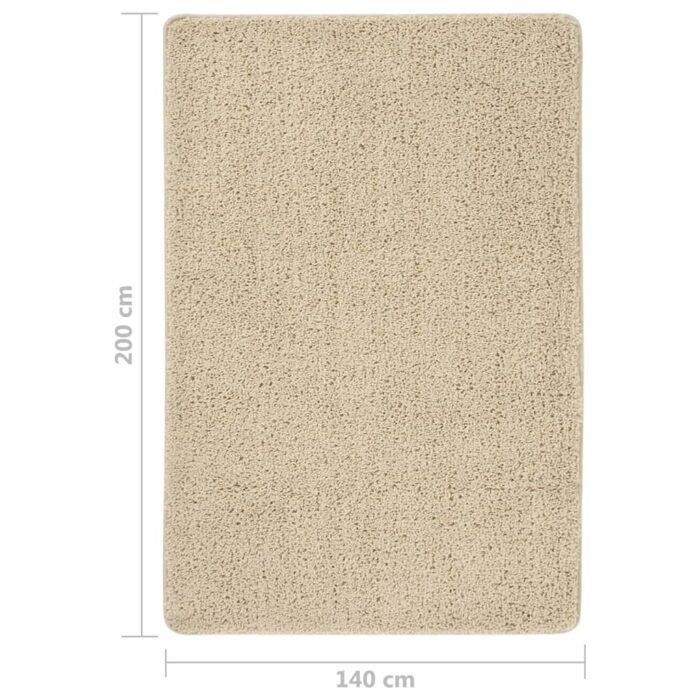 Tapis shaggy antidérapant Crème 140x200 cm – Image 4