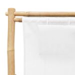Chaise de terrasse Bambou et toile Blanc crème – Image 6
