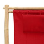 Chaise de terrasse Bambou et toile Rouge – Image 6