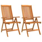 Chaises de jardin pliables lot de 2 Bois d'eucalyptus massif