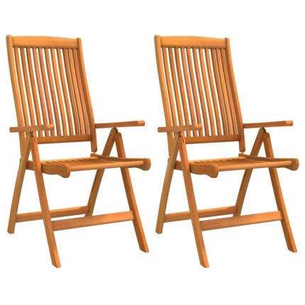 Chaises de jardin pliables lot de 2 Bois d'eucalyptus massif