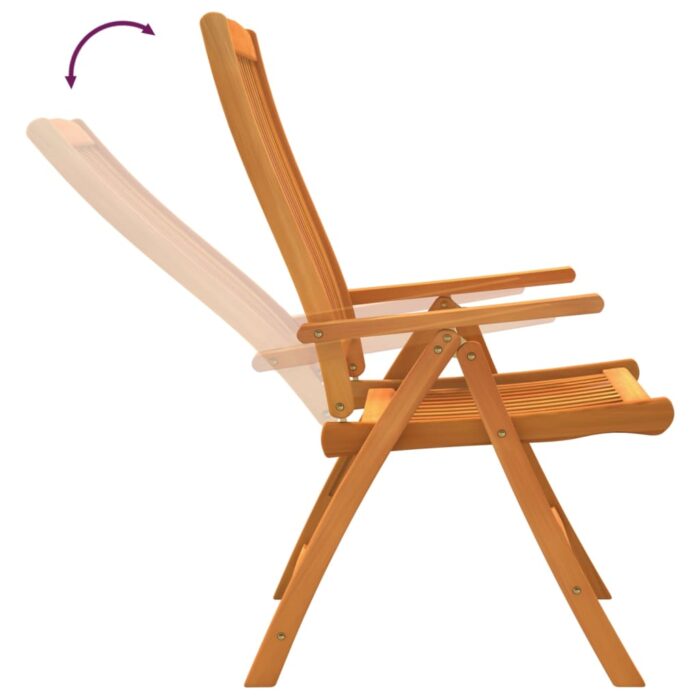 Chaises de jardin pliables lot de 2 Bois d'eucalyptus massif – Image 6