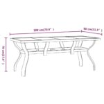 Table de jardin Noir 180x80x70 cm Acier et verre – Image 4