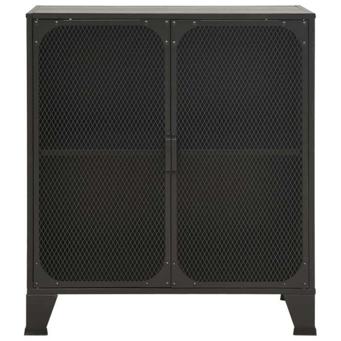 Armoires de rangement 2 pcs Gris 72x36x82 cm Métal et MDF – Image 3