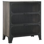 Armoires de rangement 2 pcs Gris 72x36x82 cm Métal et MDF – Image 2
