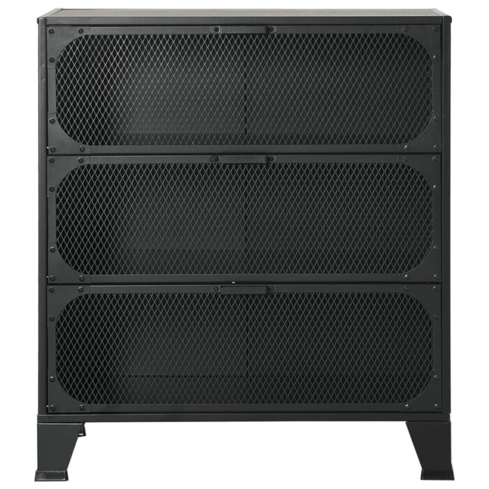 Armoires de rangement 2 pcs Gris 72x36x82 cm Métal et MDF – Image 3