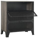 Armoires de rangement 2 pcs Gris 72x36x82 cm Métal et MDF – Image 6
