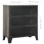 Armoires de rangement 2 pcs Gris 72x36x82 cm Métal et MDF – Image 8
