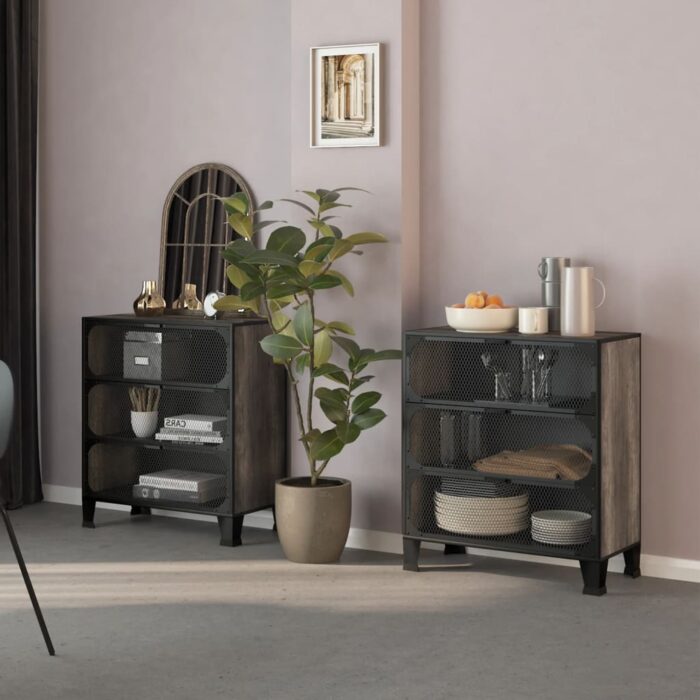 VXL8720286853016_m_en_hd_1.jpg Armoires de rangement 2 pcs Gris 72x36x82 cm Métal et MDF – Image 1