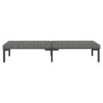 Salon de jardin 3 pcs Gris foncé Résine tressée demi-ronde – Image 4