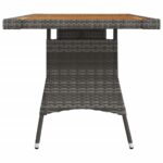 Table de jardin Gris 130x70x72 cm Résine tressée et acacia – Image 2