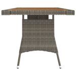 Table de jardin Gris 160x70x72 cm Résine tressée et acacia – Image 2