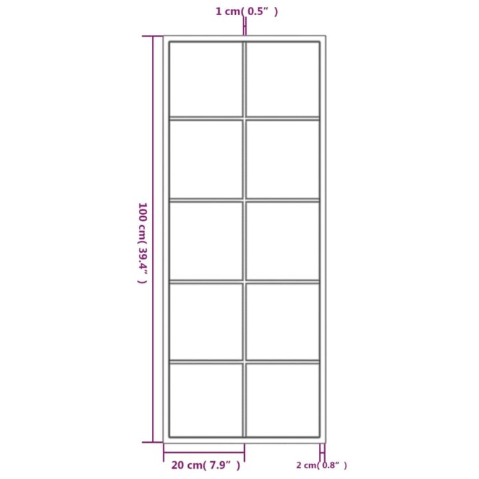 Miroir mural noir 100x40 cm métal – Image 4