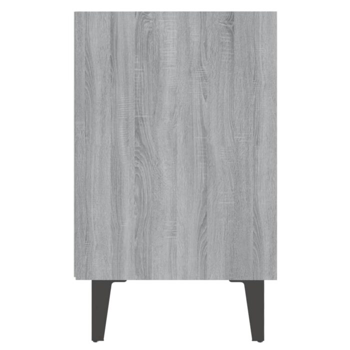 Table de chevet avec pieds en métal Sonoma gris 40x30x50 cm – Image 3