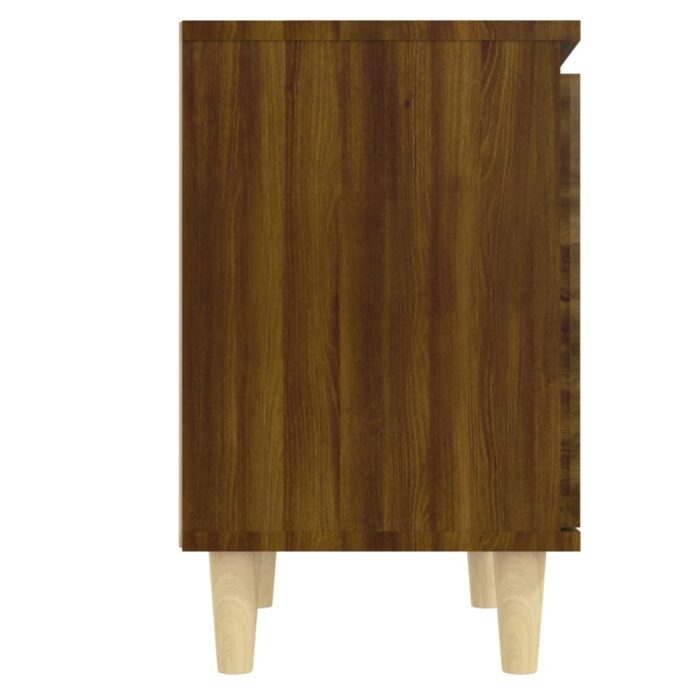 Table de chevet avec pieds en bois Chêne marron 40x30x50 cm – Image 4