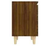 Tables de chevet pieds en bois 2 pcs Chêne marron 40x30x50 cm – Image 6