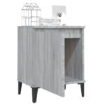 Tables de chevet avec pieds en métal sonoma gris 40x30x50 cm – Image 2