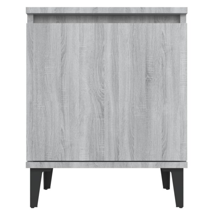 Tables de chevet avec pieds en métal sonoma gris 40x30x50 cm – Image 5