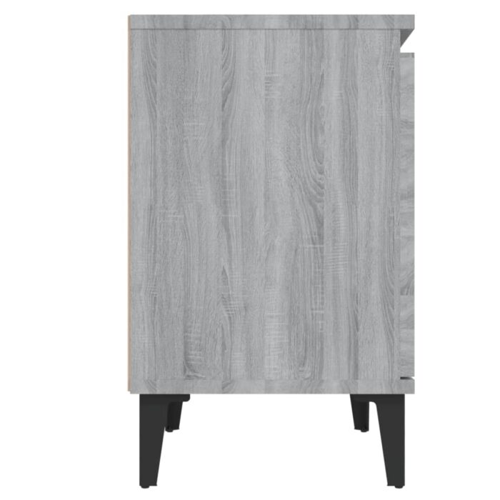 Tables de chevet avec pieds en métal sonoma gris 40x30x50 cm – Image 6