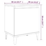 Tables de chevet avec pieds en métal sonoma gris 40x30x50 cm – Image 7