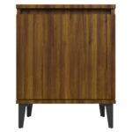 Table de chevet avec pieds en métal chêne marron 40x30x50 cm – Image 4