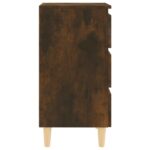 Tables de chevet et pieds en bois 2 pcs Chêne fumé 40x35x69 cm – Image 5