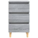 Table de chevet avec pieds en bois Sonoma gris 40x35x69 cm – Image 4