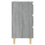 Table de chevet avec pieds en bois Sonoma gris 40x35x69 cm – Image 5