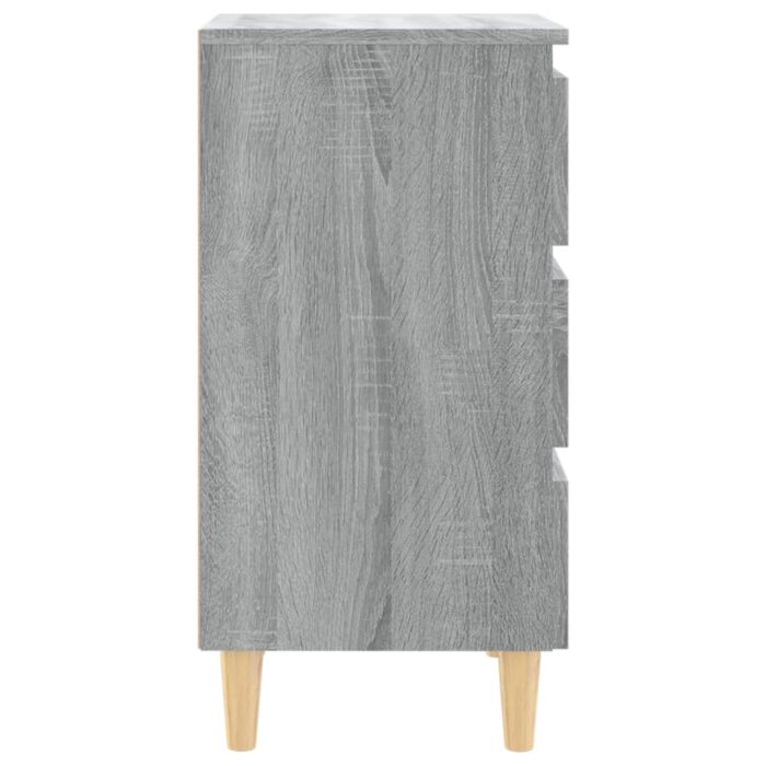 Table de chevet avec pieds en bois Sonoma gris 40x35x69 cm – Image 5