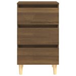 Table de chevet avec pieds en bois Chêne marron 40x35x69 cm – Image 3