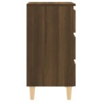 Table de chevet avec pieds en bois Chêne marron 40x35x69 cm – Image 6